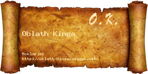 Oblath Kinga névjegykártya