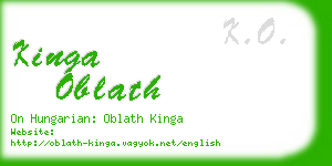 kinga oblath business card